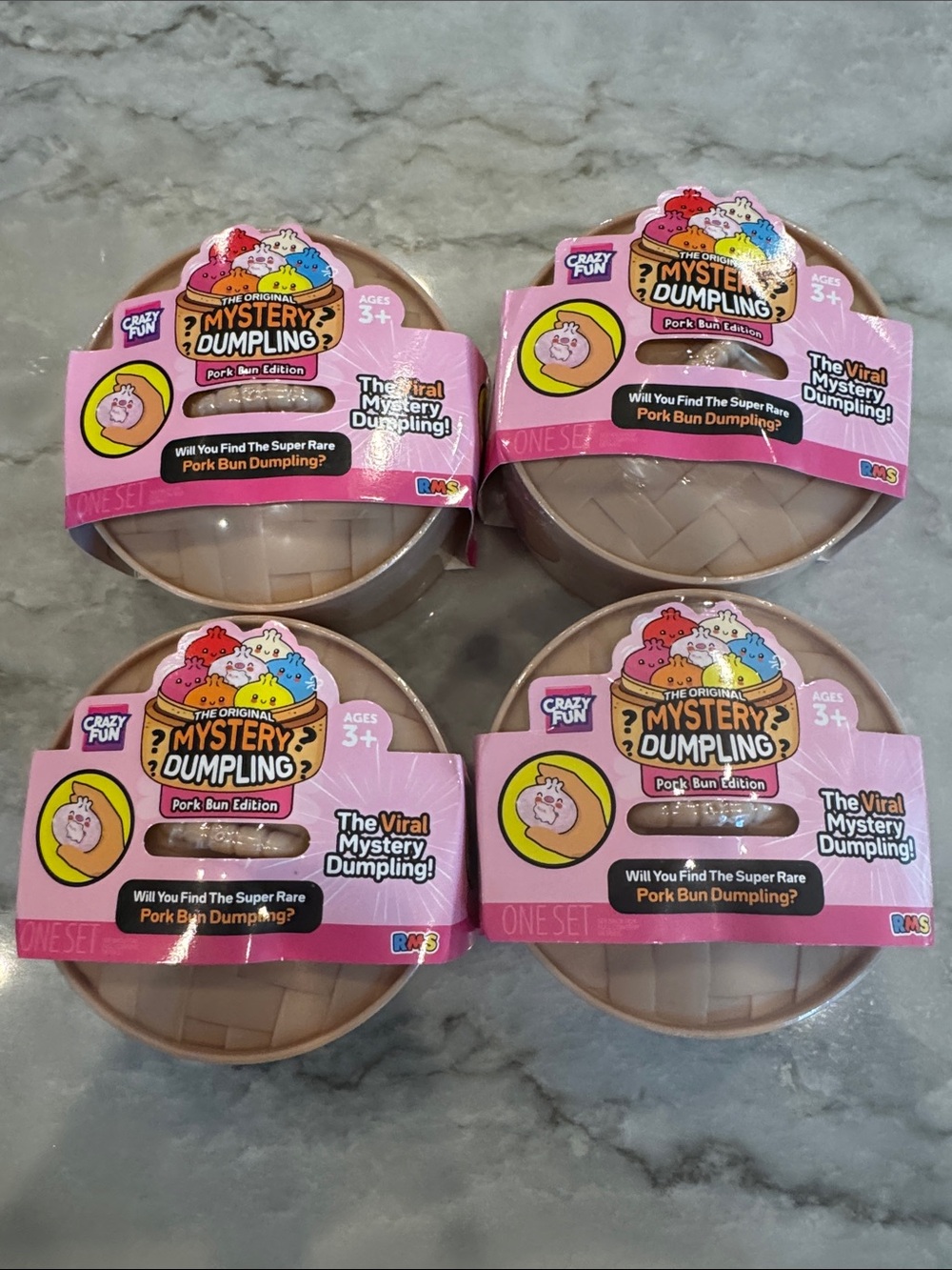 Mystery Dumpling Pork Bun Edition Surprise Toy - Pink Packaging (Set of 4)